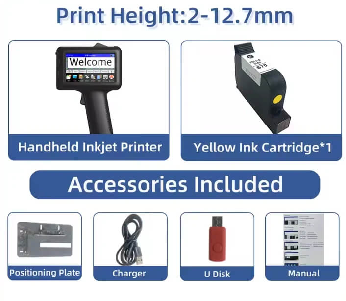 POPFE Handheld Inkjet Production Printer 600DPI