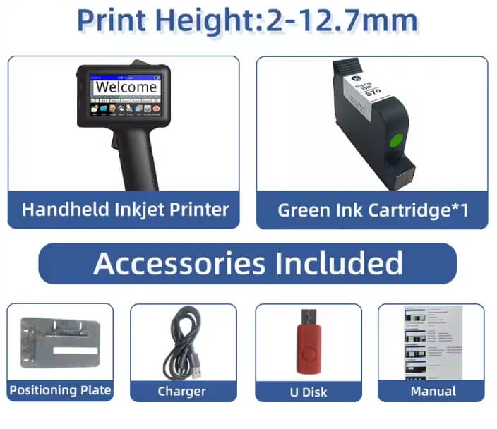 POPFE Handheld Inkjet Production Printer 600DPI