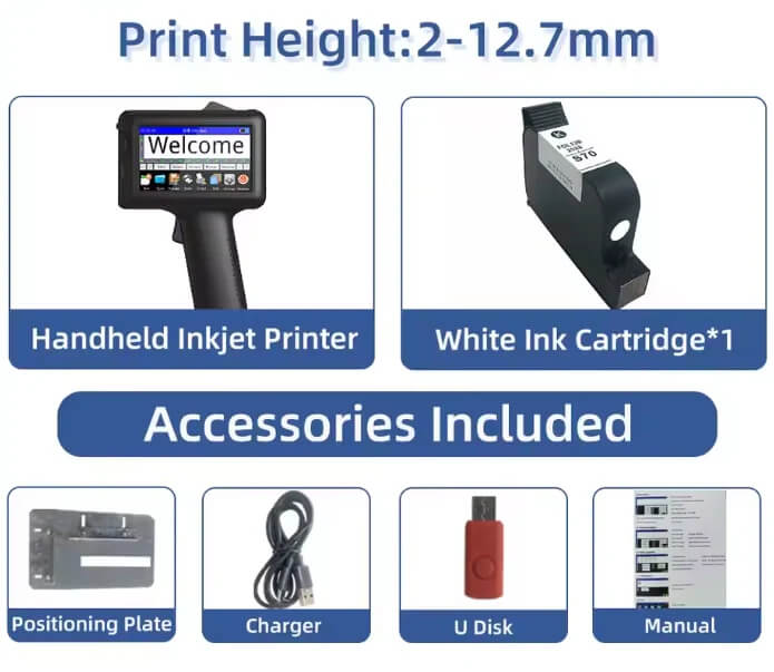 POPFE Handheld Inkjet Production Printer 600DPI