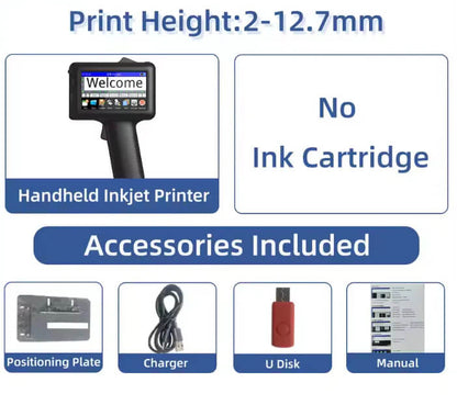 POPFE Handheld Inkjet Production Printer 600DPI